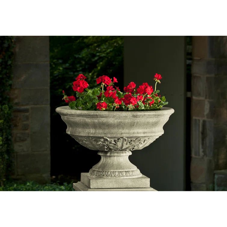 Coachhouse Aged Limestone Handmade Urn Planter for Outdoor and Indoor