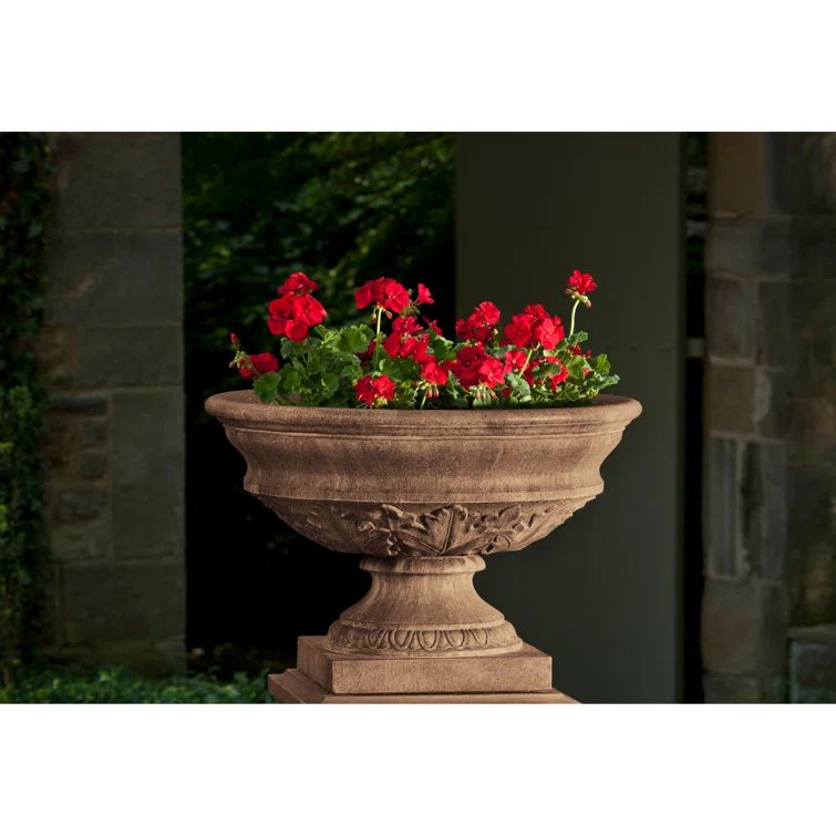 Coachhouse Aged Limestone Handmade Urn Planter, 144 lbs