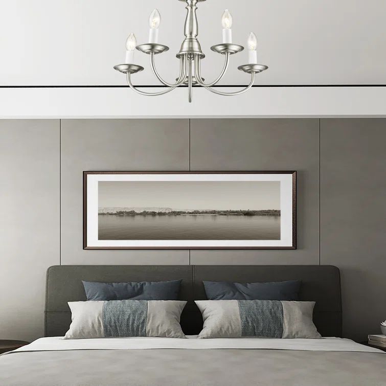 Brushed Nickel 5-Light Traditional Steel Chandelier