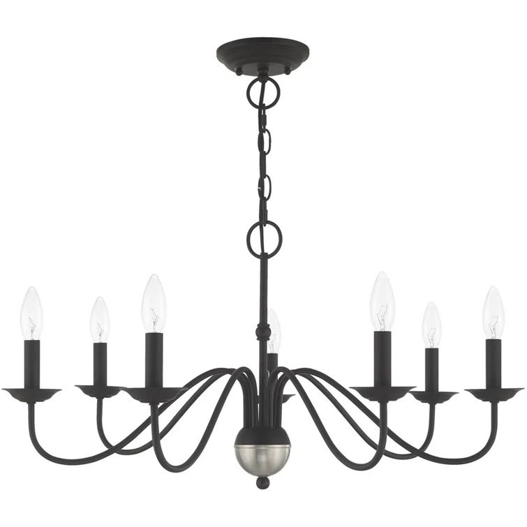 Windsor Elegance 7-Light Traditional Black Steel Chandelier