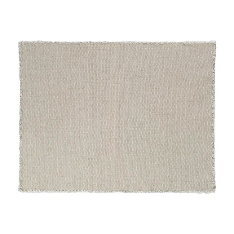 Mirage Gray Cotton Fringe Border Placemat