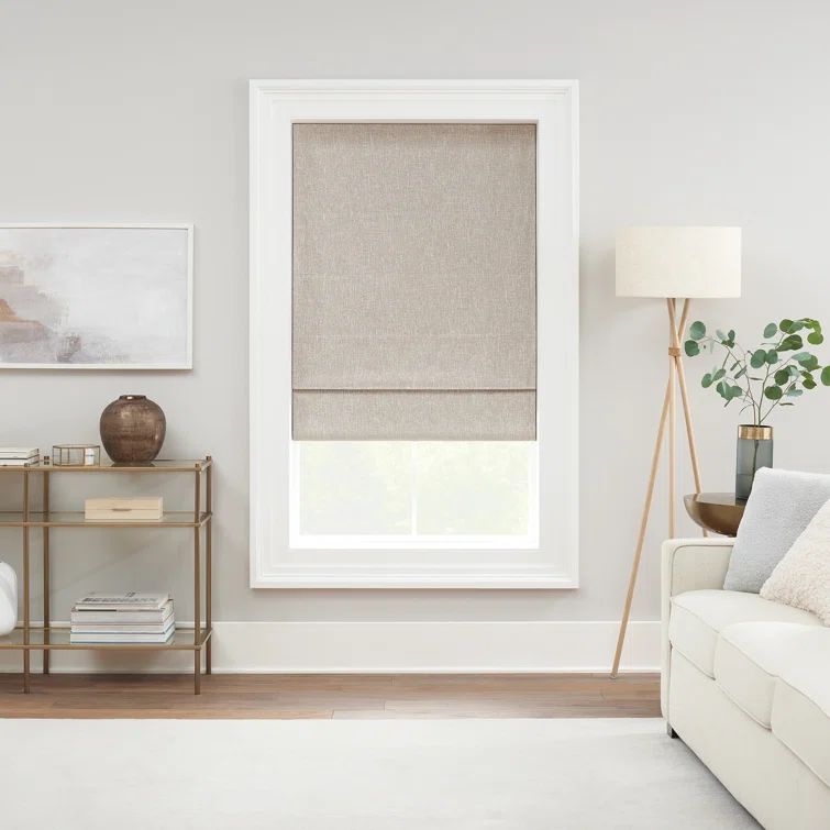 Linen Cordless Blackout Roman Shade for Interior Windows