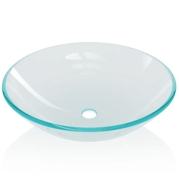 Elegante 16.5'' Transparent Tempered Glass Round Vanity Basin
