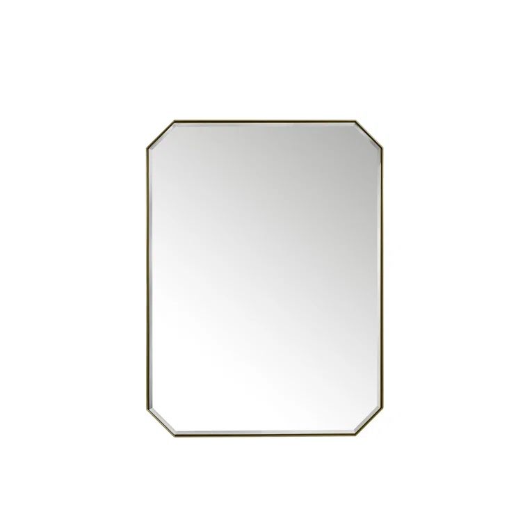 Champagne Brass Octagonal Framed Vanity Mirror 30" x 40"