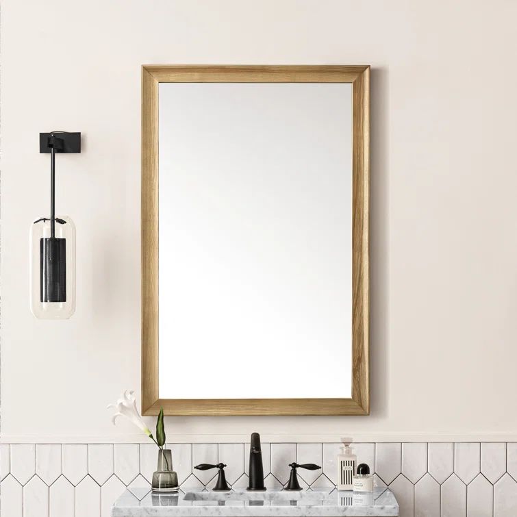 Glenbrooke 26" x 40" Natural Walnut Wood Vanity Mirror
