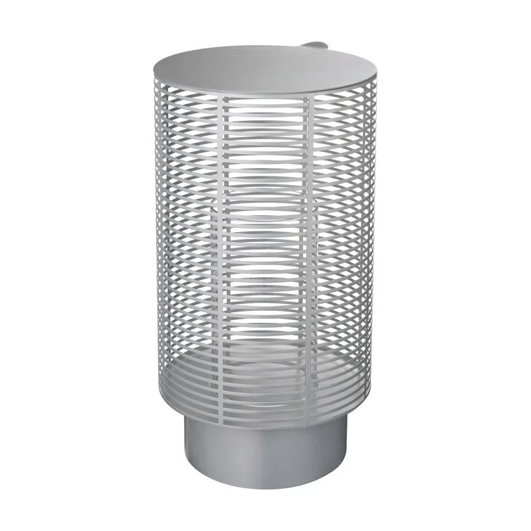 Olea 18.9'' Silver Metallic Stainless Steel Outdoor Lantern