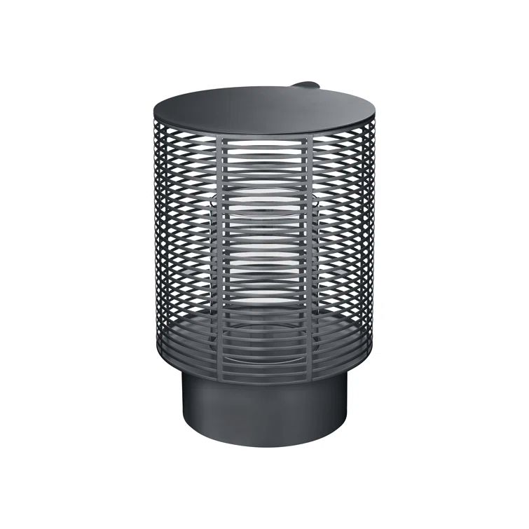 Gunmetal Stainless Steel Outdoor Lantern with Glass Cylinder