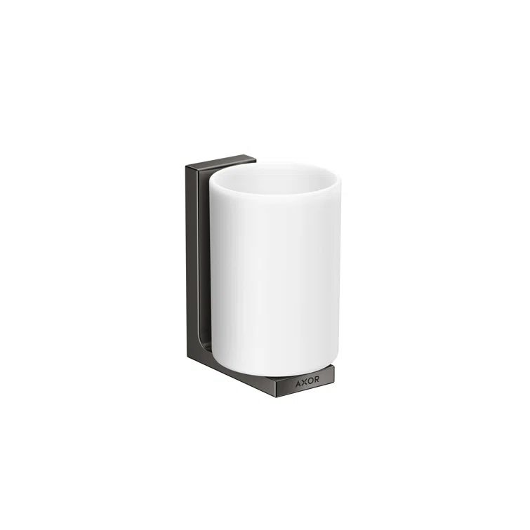 Polished Black Chrome Rectangular Toothbrush Holder