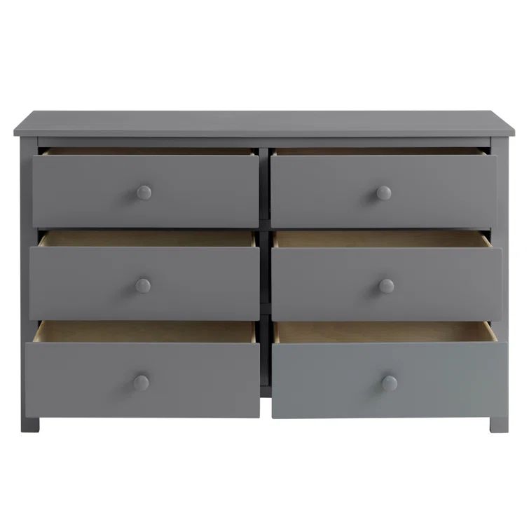 Oxford Double 6-Drawer Horizontal Dresser in Dove Gray
