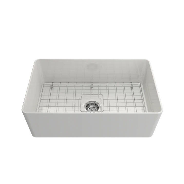 Aderci 30'' White Fireclay Farmhouse Apron-Front Kitchen Sink