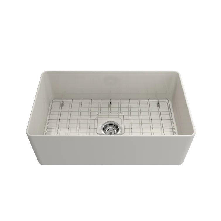 Aderci 30'' Biscuit Fireclay Farmhouse Apron-Front Kitchen Sink