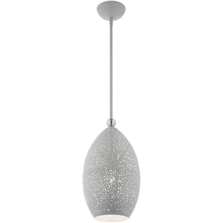 Charlton Nordic Gray Brushed Nickel 1-Light Indoor/Outdoor Pendant