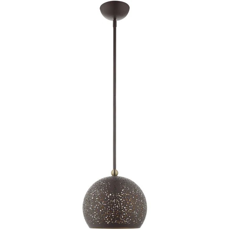 Bronze and Antique Brass 1-Light Globe Pendant