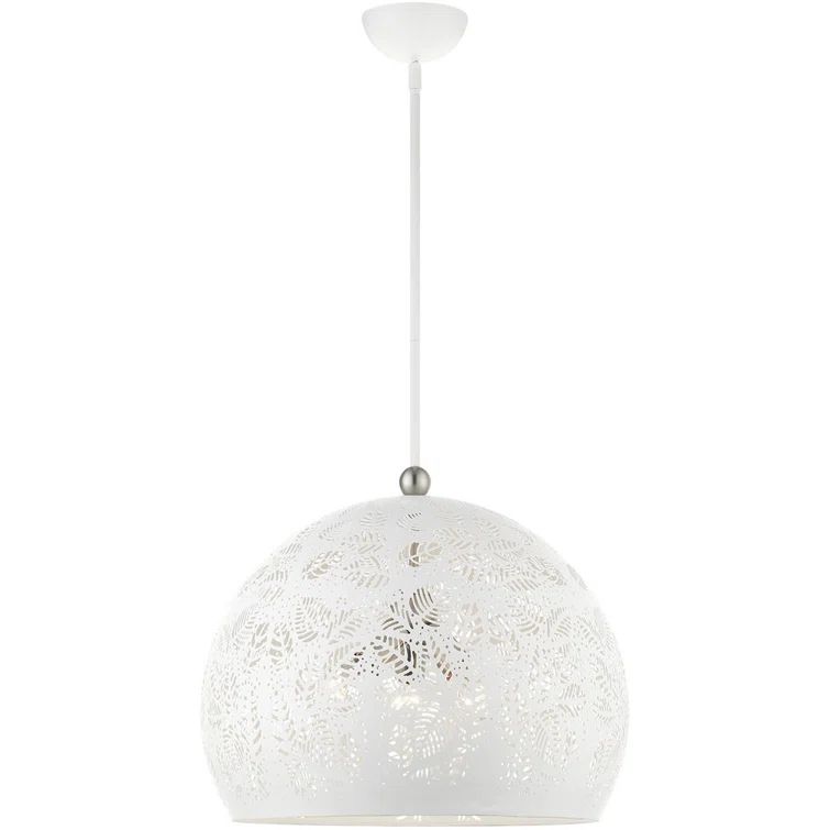 Chantilly Bohemian White and Brushed Nickel 3-Light Globe Pendant