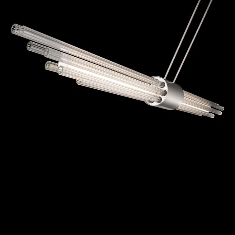 Luzerne Brushed Nickel Glass LED Indoor/Outdoor Pendant Light