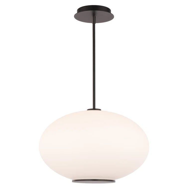 Eclipse 16'' Black Modern LED Globe Pendant with Dimmable Light