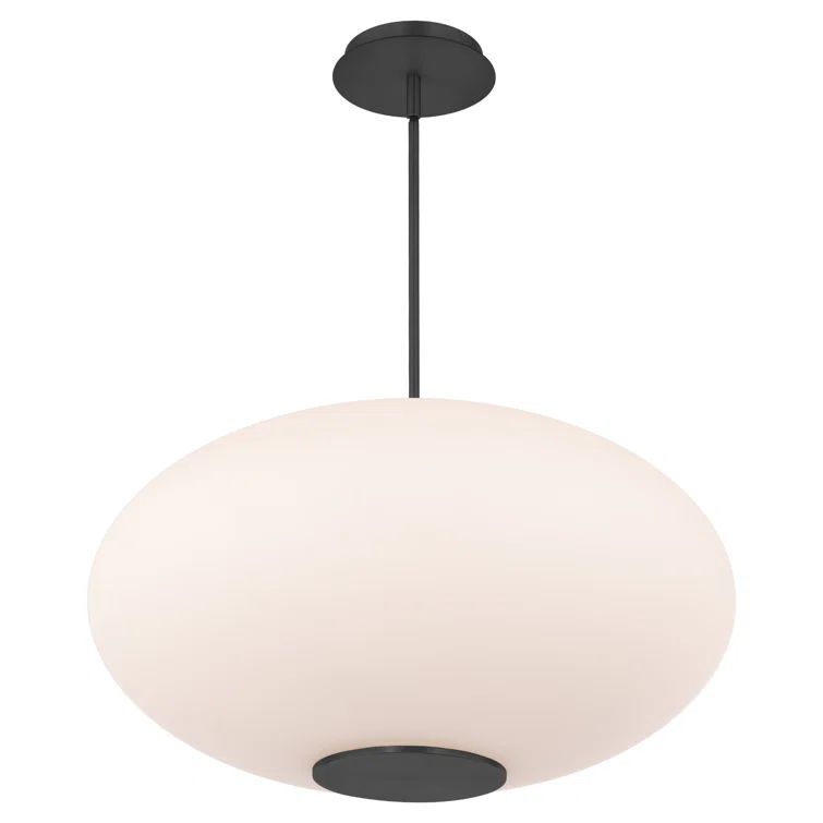 Modern Black Glass LED Globe Pendant Light
