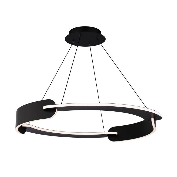 Black Aluminum 4-Light LED Geometric Pendant