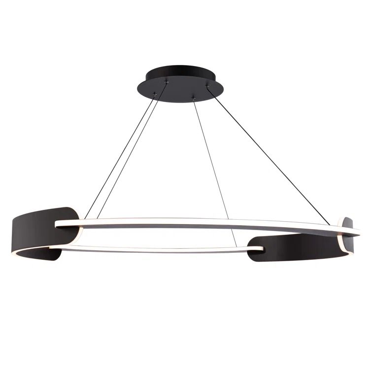 Black Aluminum LED Indoor/Outdoor Geometric Pendant Light