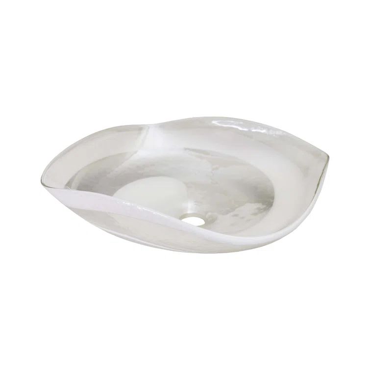 Seaspray Hand Spun Murano Glass Above-Counter Vessel Sink