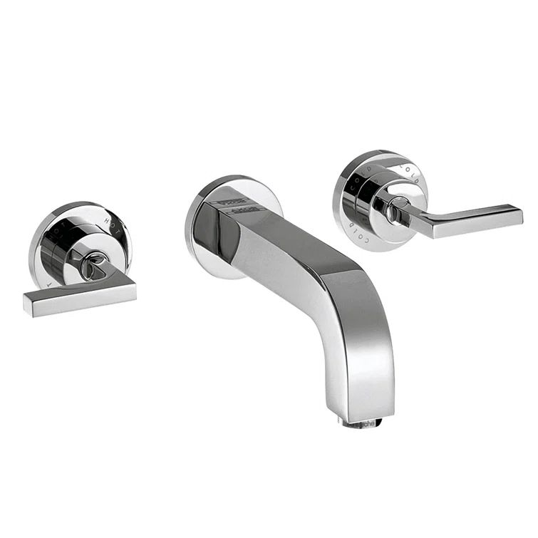 Modern Brushed Nickel 9" Wall Mounted Faucet with Chrome Finish