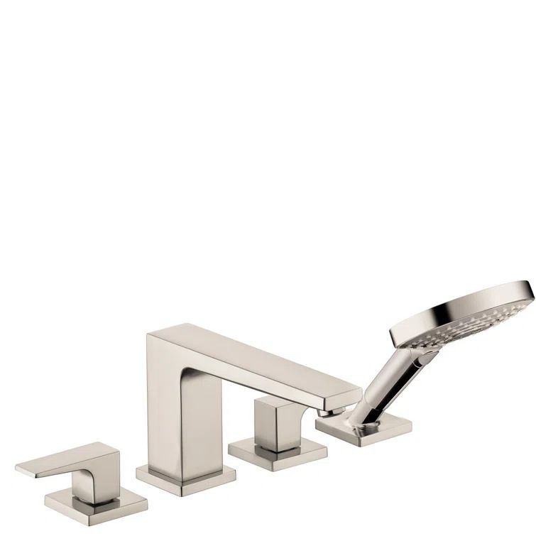 Sleek European Black Nickel Widespread Faucet with Handshower