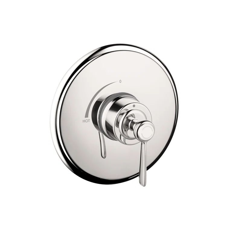 Polished Nickel Modern Wall-Mounted Shower Trim
