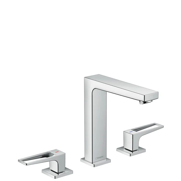 Modern Brushed Nickel Dual Handle Widespread Bathroom Faucet