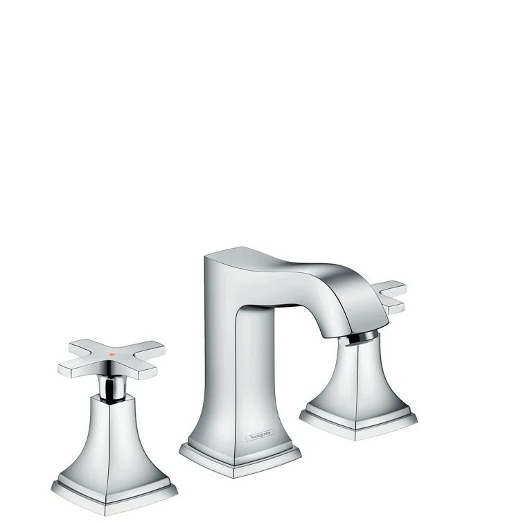 Polished Nickel Modern Widespread Bathroom Faucet