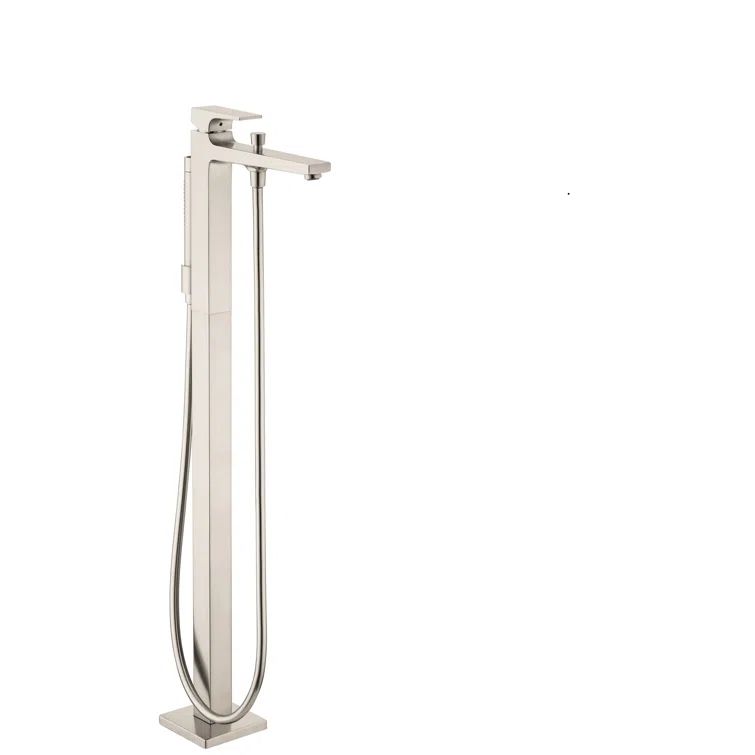 Modern Black Nickel Floor Mounted Tub Filler with Handshower