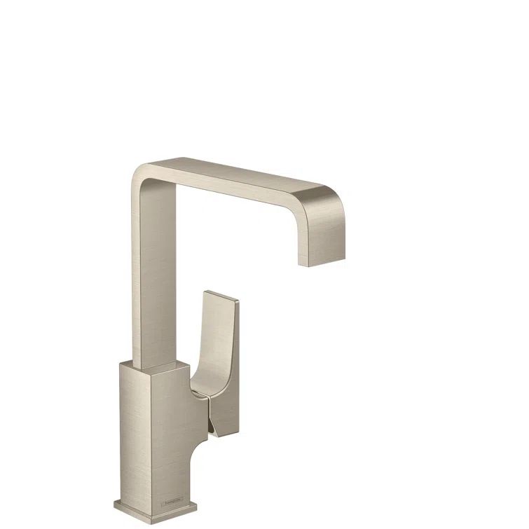 Sleek European Brushed Nickel Single Hole Bathroom Faucet