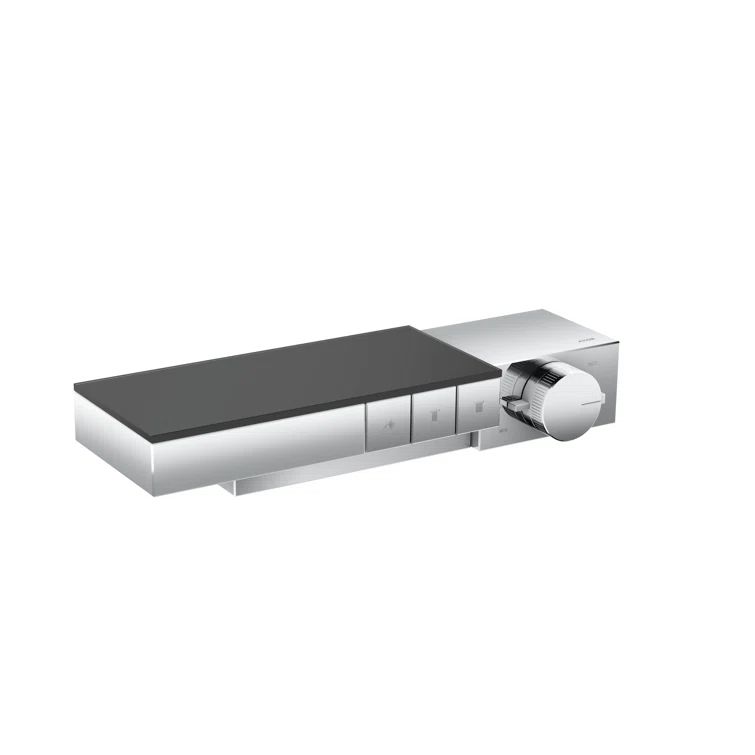 Black and Chrome Modern Wall-Mounted Shower Trim Kit