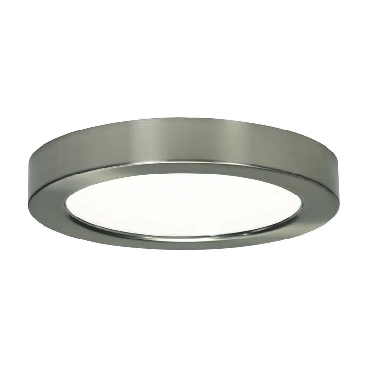 Brushed Nickel 7" Round LED Flush Mount Light
