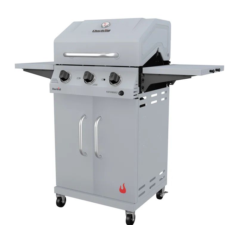Clay Stainless Steel 3-Burner Propane Gas Grill with Cabinet