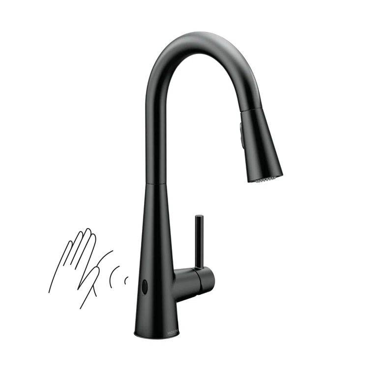 Modern Stainless Steel Pull-Out Spray Kitchen Faucet 15.5" Height