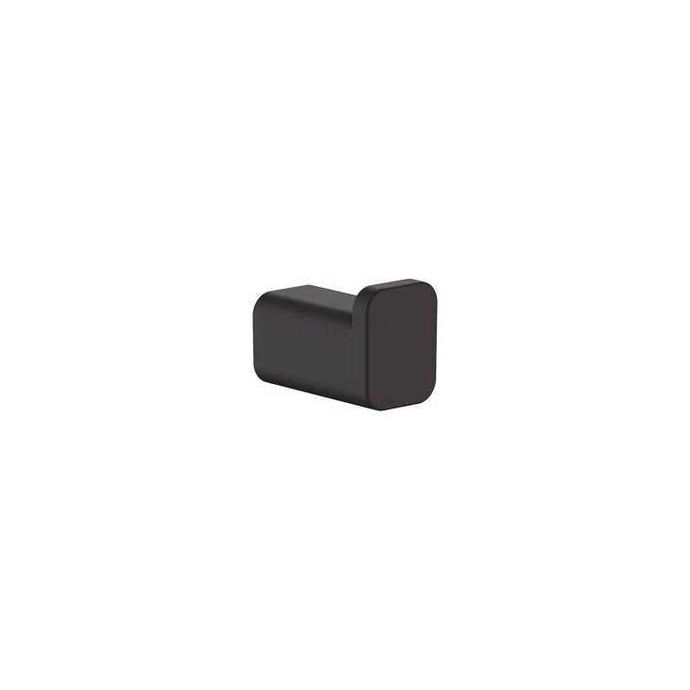 Matte Black Metal Single Robe Hook - Wall Mount, Easy Install