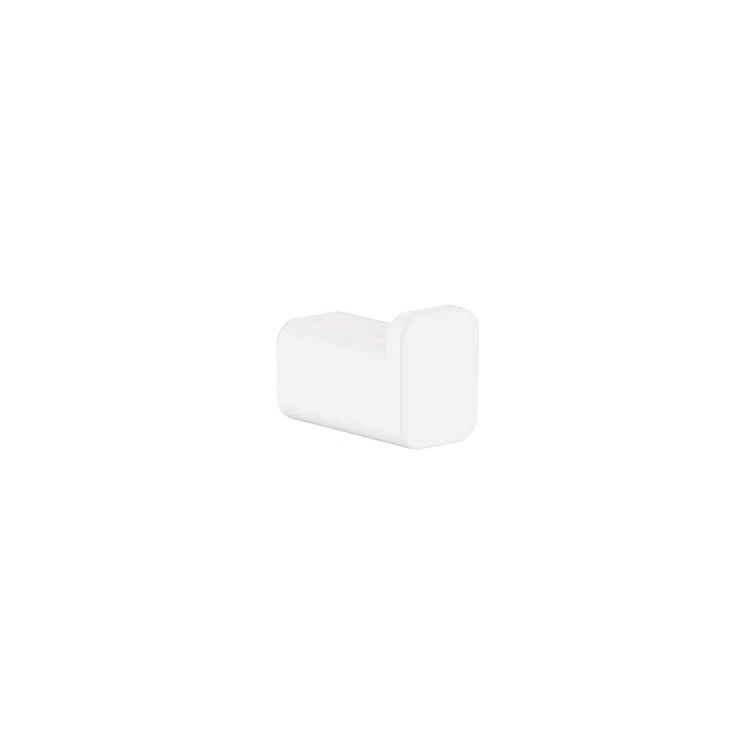 Matte White Metal Single Towel Hook
