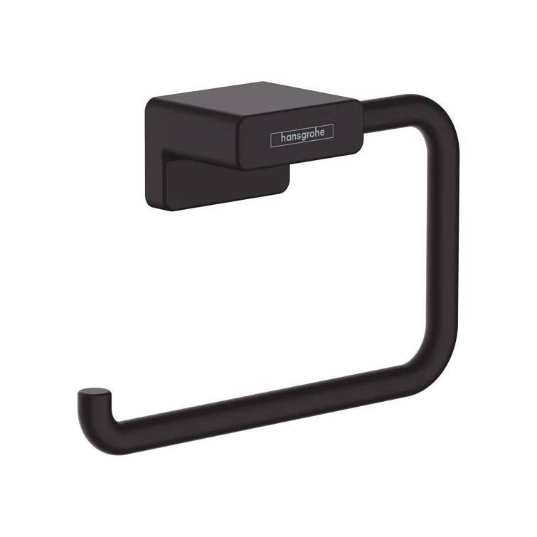 Matte Black Metal Wall-Mounted Toilet Paper Holder