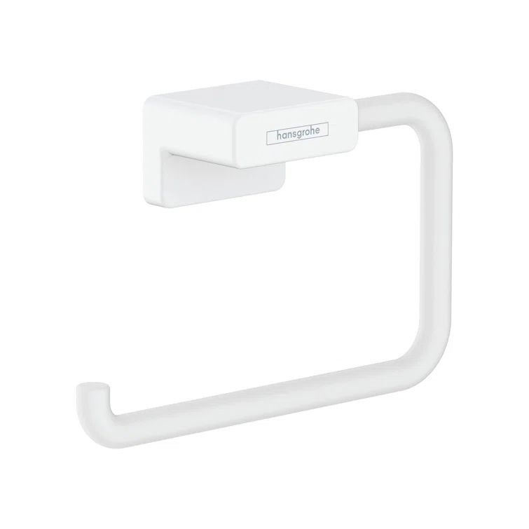 Matte White Metal Wall-Mounted Toilet Paper Holder