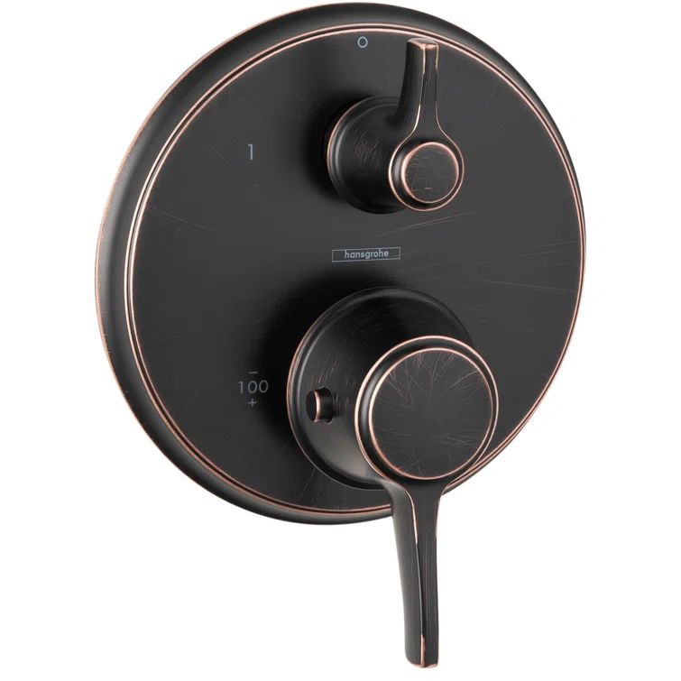 Rubbed Bronze Thermostatic Shower Trim with Volume Control