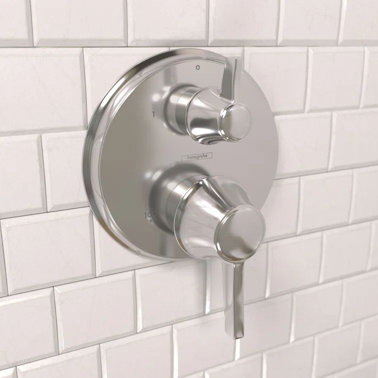 Ecostat Polished Nickel Thermostatic Shower Trim with Lever Handle