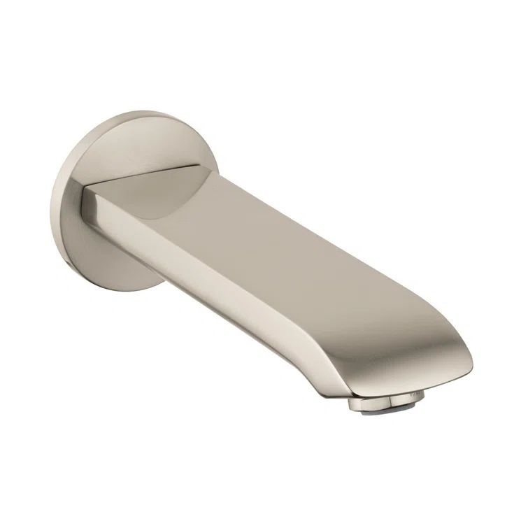 Contemporary European Brushed Nickel Wall Mounted Tub Spout