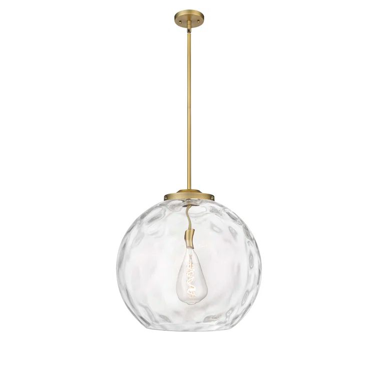 Athens Water Glass 19.5'' Brushed Brass 1-Light Pendant