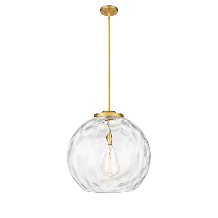 Athens 19.5" Satin Gold Water Glass Pendant Light
