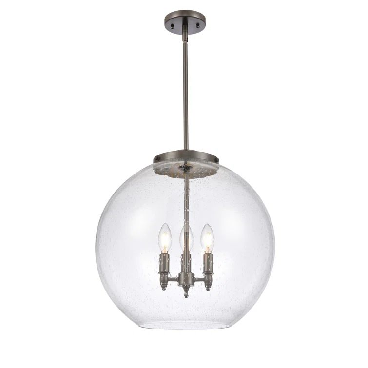 Athens Oil Rubbed Bronze 3-Light Island Pendant with Glass Shades