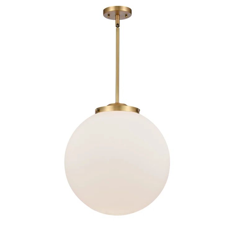 Beacon 16-Inch Brushed Brass Globe Pendant Light