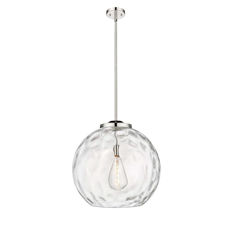 Ballston Athens 19.5" Polished Nickel Water Glass Pendant Light