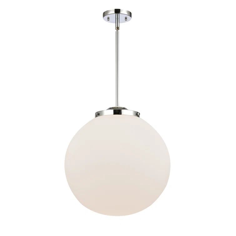 Beacon Polished Chrome 16" Globe Pendant with Glass Shade