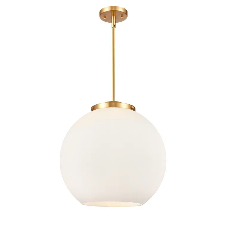 Athens 16" Satin Gold Glass Indoor/Outdoor Pendant Light
