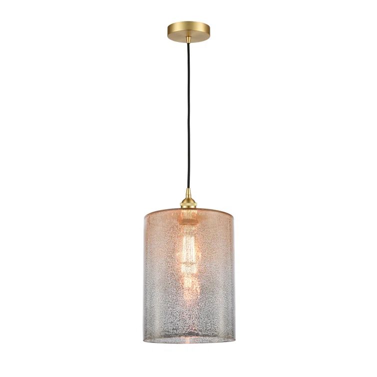 Satin Gold Mini Pendant with Mercury Glass Shade